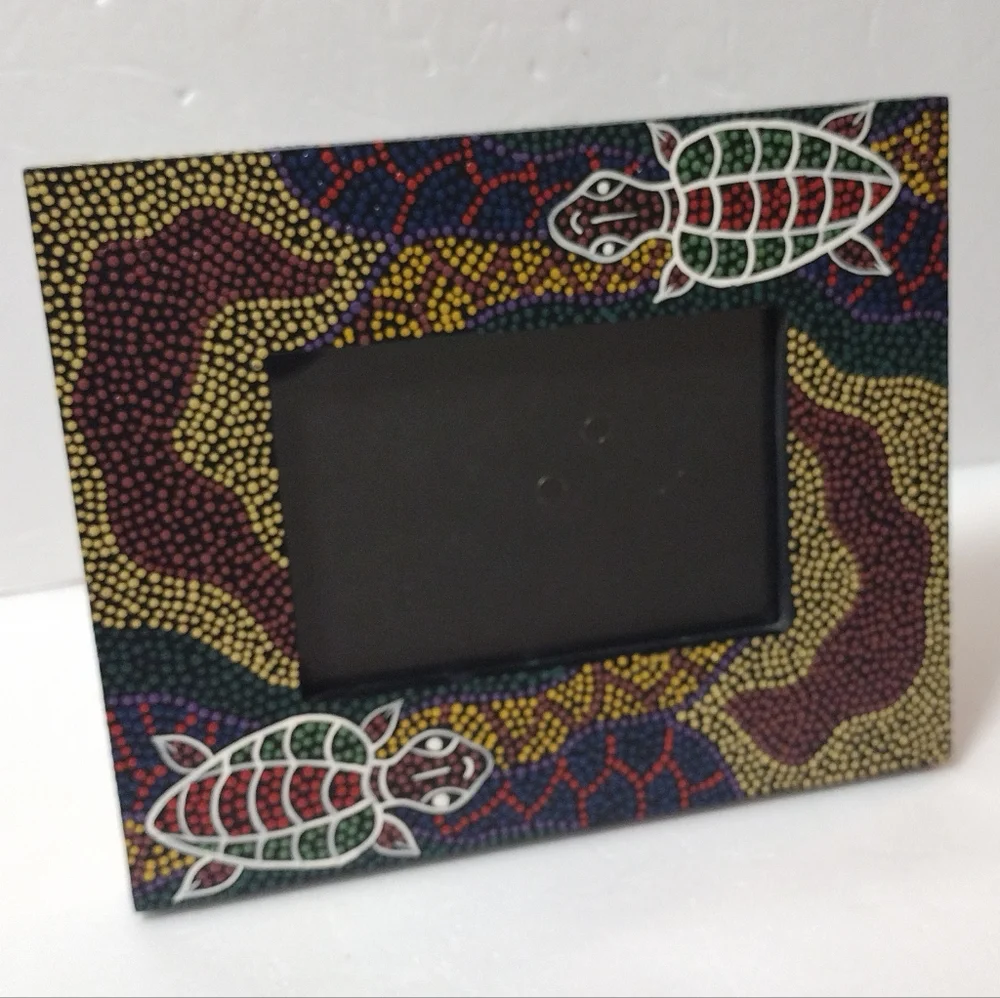 Decorative Aboriginal Dot Turtle Patterned Photo Frame 8